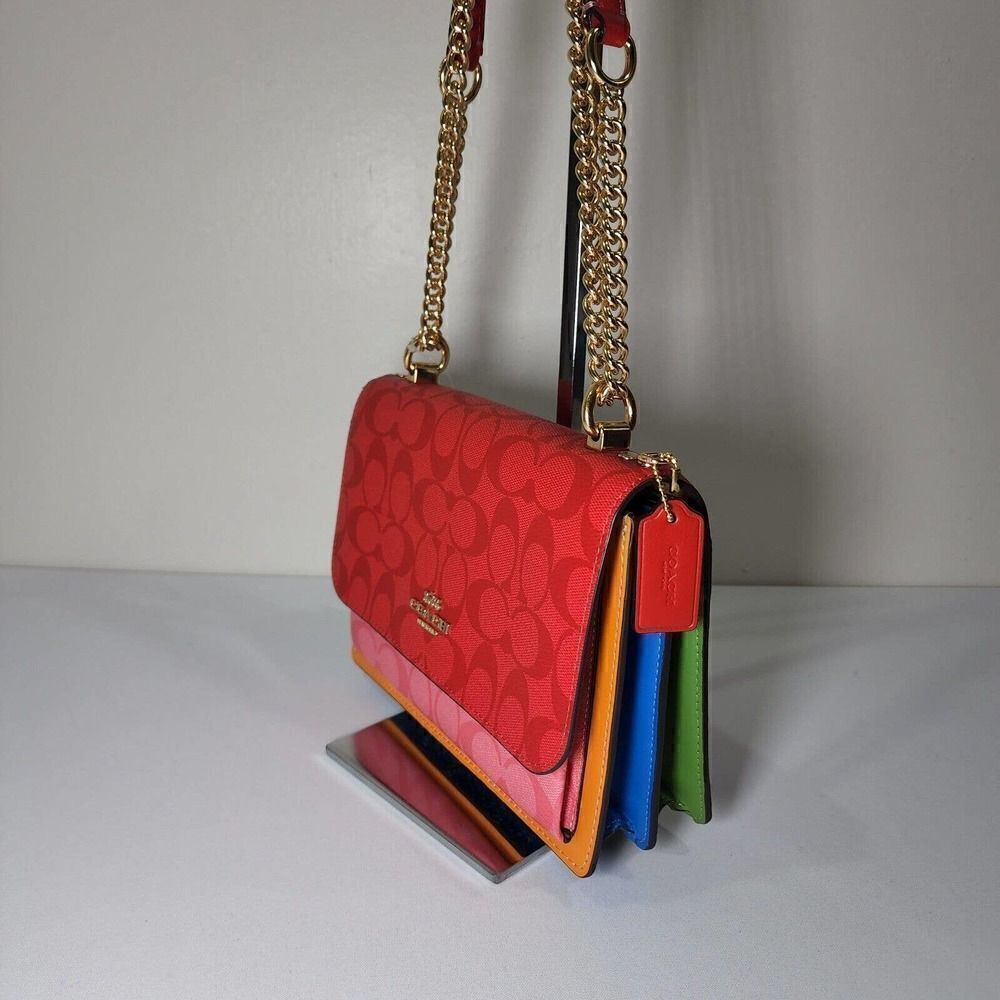 NWT COACH CA151 Signature Klare Crossbody Blocked Signature Canvas Miami